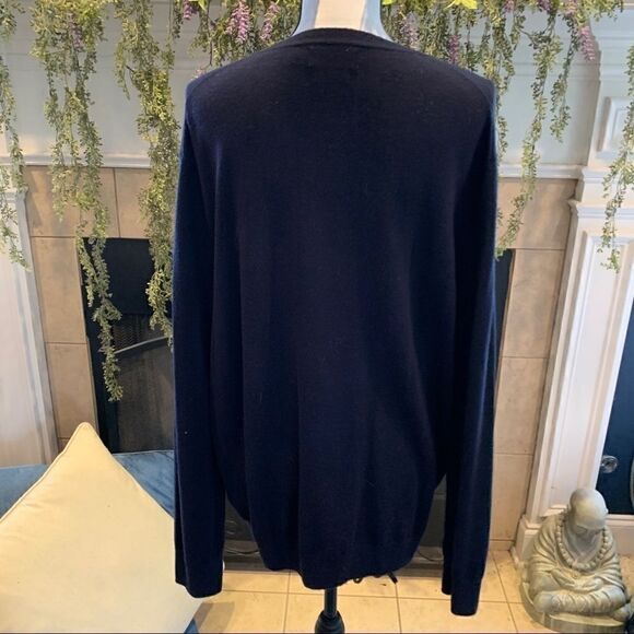 Polo Ralph Lauren Men's Merino wool navy blue pullover round neck sweater L - Picture 4 of 9